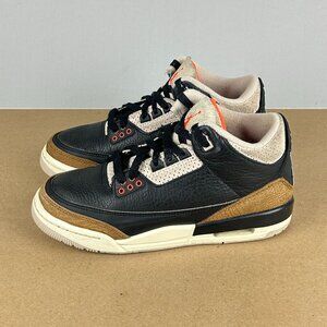 Jordan 3 Retro Desert Elephant Leather Athletic Shoes Youth 5.5Y Black Brown